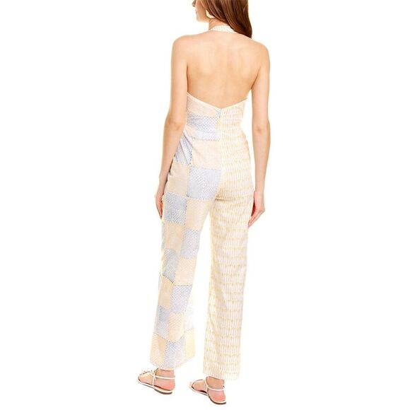 Ash & Eden Womens  Sarah Halter Neck Jumpsuit, Yellow - Picture 2 of 3